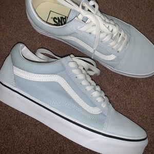 Light Blue Old Skool Vans. Never worn!!!